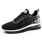 AFFINEST Damen Laufschuhe Sportschuhe Air Atmungsaktiv Turnschuhe rutschfest Leichte Schuhe Stoßfest Outdoor Mesh Sneaker schwarz 40