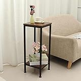 Vintage Couchtisch Holz Metallrahmen Sofa Beistelltisch Couchtisch Zuhause Schlafzimmer Nachttisch Aufbewahrungsregal (Farbe: A) (A)