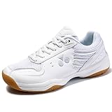 Leichtrit Unisex,Badminton Schuhe Damen,Tischtennis Schuhe,Tischtennis Schuhe Herren,Volleyballschuhe,Tennis Hallenschuhe,UnterstüTzung,Bequemes Futter,Atmungsaktives,Für Badminton,Volleyball,Weiß