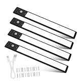 POPETPOP 4 Stück Sensorlicht Schranklichter Unter Küchenleuchten Unter Dem Schrank Unter Schrankbeleuchtung Led -lichtstreifen Unter Schrank Unter Schrankleuchten Vorlage Plastik Black