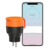 UCOMEN Stromzähler Steckdose Outdoor, 16A Wasserdicht Wlan Steckdose Alexa mit Strommessung für Außenbeleuchtung, Gartengeräten, Weihnachtsdekorationen, Smart Life APP, 2.4GHz,1er Pack