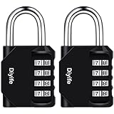 2 Pack Zahlenschlösser Vorhängeschloss 4-Stelliges, Diyife Kombinationsschloss, Wetterfestes Metall, Plated Steel Combination Lock für Schule, Gym Locker, Garage, Gatter, Hasp Cabinet, Storage