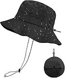 DIELIANHUA Sommer Fischerhut, Faltbarer Fischerhut, Sommer Fischerhuts Damen, Bergsteiger Hut, Aufhängen Schnelltrocknend und Wasserdicht, Unisex Sommers Outdoor Angeln Schwarz