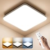 BLNAN LED Deckenleuchte Dimmbar 36W, Deckenlampe mit Fernbedienung, 3000K-6500K 3600lm für Wohnzimmer Schlafzimmer Kinderzimmer Badezimmer-Modern Eckig Weiß, 33cm