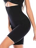 SURE YOU LIKE Damen Figurenformend Miederpant Miederhose Mit Bein Shapewear Hohe Taille Body Shaper Bauch-Weg-Effekt Stark Formt Sofort Farbe Schwarz, Size M/L (42-46)