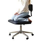 Roetell Stuhl mit gekreuzten Beinen, Kniestuhl mit Lendenwirbelstütze und verstellbarem Neigungswinkel, Ergonomischer Bürostuhl für Büro, Zuhause und Yoga-Enthusiasten, Meditationsfanatiker (Schwarz)