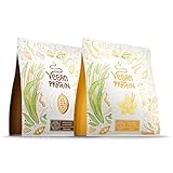 Alpha Foods Veganes Proteinpulver-Duo: Vanille- und Schokoladen-Eiweiß - Unterstützt Muskelaufbau
