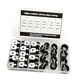 TOBBOMEY 42 Stück Teiliges Schlauchschellen mit Gummibeschichtung R Förmige Kabelklemmen Rostfrei Flexibel Vielseitig für Kabelbefestigung und Leitungsmanagement