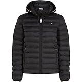 Tommy Hilfiger Damen Daunenjacke Padded Global Stripe Jacket mit Kapuze, Schwarz (Black), M