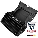 ELYARZI Hochwertige Kellner Geldbörse aus Echtem Leder, Kellner Portemonnaie Schwarz, Taxi Geldbörse, Unisex Kellner Geldbeutel, Bedienungsgeldbeutel Großes Münzfach