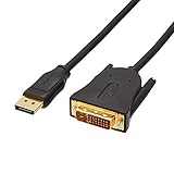 Amazon Basics DisplayPort-auf-DVI-Kabel, mit vergoldeten Anschlüssen, 1.8 m/6 Feet, Schwarz