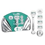 Gillette Venus Pro ComfortGlide Sensitive Damenrasierer mit einem Hauch von Aloe Vera, 4 Ersatzklingen, langlebiges Metallhandstück, Duschhalterung, Reiseschutzkappe und Reisetasche