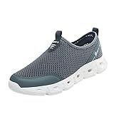 Grau Sneaker Herren Damen Sommer Leicht Laufschuhe Weiche Sohle Bequem Sommerschuhe Atmungsaktiv Mode Fitness Turnschuhe Laufschuhe rutschfeste Plate Schuhe Sportlich