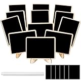 JEFURE Kreidetafel Klein mit Ständer 12 Stück, Kleine Tafel zum Buffetschilder, Preisschilder Aufsteller, Tischkärtchen, Tafel zum Beschriften, Platzkarten Hochzeit, mit Kreidemarker