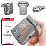 Metall Keuschheitskäfig Herren Extrem, Aluminium Peniskäfig mit App & AI-Interaktion, IPX8 Wasserdicht, 2 Cockringe, Intelligente Keuschheitsgürtel & Offline-Zeitschloss, Individuelle Gravur Möglich