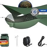 GearBear Hängematte Moskitonetz & Tarp | mit Aufhängung & wasserdichtem Packsack | Hängemattenzelt 230kg Traglast | PopUp Moskitonetz | 260x140cm | Outdoor Hängematte Camping