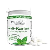 PentaSense® - Xylit Anti Karies Lutschpastillen mit Pfefferminzgeschmack gegen Plaque und Säure helfen den Zahnschmelz zu bewahren - 30 Stück