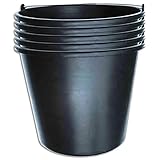 Wohnkult 5x Stella Bucket Baueimer für die Baustelle - schwarz (20 Liter)