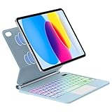 IVEOPPE Magic Keyboard für iPad 10. Generation & iPad 11' A16 (2025), Magnetische Freischwebende Design, Präzises Multi-Touch Trackpad Tastatur für ipad 10 10,9 Zoll / A16 11 Zoll, Blau