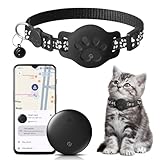 Katzentracker Tracker für Katzen und kleine Haustiere mit Halterung, Kein Abonnement, Kompatibel mit Google Find My App, IP68 Wasserdicht, Anti-Verlust Tracker für Haustiere & Gepäck,schwarz