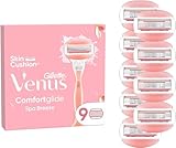 Gillette Venus Comfortglide Spa Breeze Rasierklingen Damen, 9 Ersatzklingen für Damenrasierer mit 3-fach Klinge