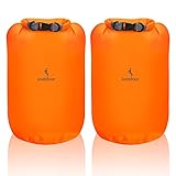 Wasserdicht Tasche - 2 Stück 10L/20L/40L/70L Dry Bag Set, Leicht Outdoor Trockener Sack Wassersport Säcken, Sicherheitsverschluss, für Kayaking Boots-Ausflug Kanu/Rafting/Schwimmen (Orange, 20L*2)