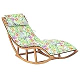 LAPOOH Schaukelliege mit Auflage Massivholz Teak, Liegestuhl Balkon, Gartenliege, Sonnenliege, Deckchair, Saunaliege, Sonnenstuhl 3063345