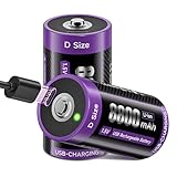 Mspalocell USB-C Mono D Batterien Akku Lithium 1,5v 8800mAh LR20 Akku D Batterien Wiederaufladbar, 1500+ Zyklen LSD/Geringe Selbstentladung,Typ C Aufladung, 2 Stück