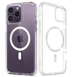 Mouyou Clear Case für iPhone 14 Pro Max Hülle Magsafe, Transparent Stoßfeste Handyhülle unterstützt kabelloses Laden, Dünn Durchsichtig Magnetisch Schutzhülle für iPhone 14 Pro Max Cover 6,7 Zoll