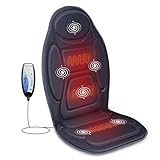 Snailax Massageauflage mit Wärmefunktion und Vibration, Massagesitzauflage für Rücken und Nacken, Rückenmassagegerät zur Entspannung zuhause und im Büro, Geschenke für Männer Frauen Mama Papa