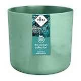 elho The Ocean Collection rund 14cm Blumentopf - Pflanzentopf hergestellt aus Meeresabfällen - 100% recyceltes Material - Grün/Pazifikgrün