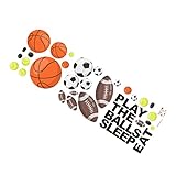SUPVOX Sportliche Wandtattoos für Kinderzimmer Cartoon Basketball und Fußball Wandsticker Selbstklebend und Abnehmbar für Kreative Dekoration Spiel und Schlafzimmern