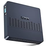 UXX Mini PC unterstützt 512GB/2TB M.2 SSD Erweiterung, Intel Celeron N3350 6GB RAM/64GB eMMC Micro PC, Mini Business Computer 4K HD+VGA Dual Display, BT, WiFi, USB 3.0, LAN-Blau