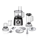 Bosch Kompakt-Küchenmaschine MultiTalent 3 Plus MCM3PM386, 50 Funktionen, Rührschüssel 2,3 L, Mixer 1,0 L, Universalmesser, schneiden und raspeln (fein,grob), Schlagscheibe (Sahne), 900 W, schwarz