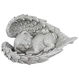 Pineeseatile Haustiergrabmarker, Angel Dog Memorial Stone Statue, Harz Pet Memorial Stone, Grabstein für Verlustsympathie Geschenke, Hund