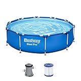 Bestway Steel Pro Frame Pool-Set mit Filterpumpe Ø 305 x 76 cm, blau, rund