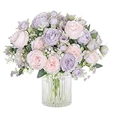 SOMYTING Pfingstrose Künstliche Blumen 2 Bündel Künstliche Pfingstrose Blumenstrauß Fake Blumen Seidenpfingstrosen Blumensträuße für Hochzeit Partei Tischaufsätze Blumenarrangement Heim Küche Dekor
