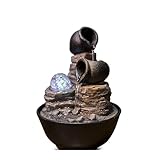 Innenbrunnen Kaskade Natur Zen entspannendes farbenfrohes Licht, Feng Shui Bedy Fountain, H25CM - Verso Zen'light