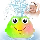 Withosent Badewannenspielzeug, Frosch Spray Wasserspielzeug Kinder mit Licht, Badespielzeug Baby Automatischem Wasserspray Baby Geschenk für Jungen und Mädchen ab 1 2 3 4Jahr