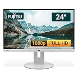 Fujitsu Display P24-9 TE 24 Zoll Business Computer Monitor, Desktop Gaming Monitor, Full HD (VGA - DisplayPort - HDMI - USB-C - Lautsprecher - HUB - VESA), PC Bildschirm, marmorgrau (Generalüberholt)