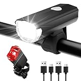 Gobikey Fahrradlicht Set StVZO Zugelassen Fahrrad Lichter LED Fahrradbeleuchtung Set USB Aufladbar Fahrradlicht Vorne & Fahrrad Rücklicht IPX6 Wasserdicht Fahradlichterset LED Fahrradlampe Vorne