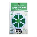 Wiederverwendbare Garten-Kabelbinder mit Schneider, 30 m50 m, 4 grüne Kabelbinder zur Sicherung von Blumen und Kletterpflanzen (50 m x 4)