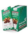 Simply Keto Lower Carb Schokolade mit Mandeln & 40% Kakao - Vollmilch Schokolade ohne Zuckerzusatz - Gesüßt mit Erythrit statt Zucker - Nur 14g Netto-Kohlenhydrate pro 100g - Glutenfrei, 12 x 125g