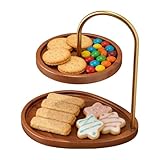 Genérico Holztablett | mit 2 Ebenen | rustikales Ausstellungsregal, zur Dekoration von Haus, Schlafzimmer, Wohnzimmer, Schminktisch, Brille, Brieftasche, Kaffeetisch