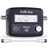 DUR-line® SF 2400 Pro - Satfinder - Messgerät zum exakten Ausrichten Ihrer digitalen Satelliten-Schüssel inkl. F-Kabel und deutscher Anleitung