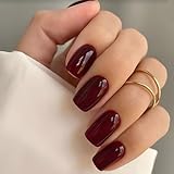 COMOOKA 32 Stück Press On Nails Kurz - Nägel zum Aufkleben Rot - Fake Nails Short - Künstliche Fingernägel zum Aufkleben - Full Cover Kunstnägel für Frauen