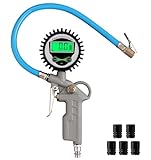 ALLmeter Digitaler Reifenfüller Reifendruckprüfer mit LCD-Display Hintergrundbeleuchtung 5 Ventilkappen Auto Abschaltung Hohe Präzision 200 PSI Luftdruckprüfer für Auto Motorrad Fahrrad