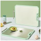 Schneidbrett Edelstahl Doppelseitiges 4 in 1 Schneidebrett, Antibakterielle Schneidebretter zum Schneiden von Fleisch, Früchten und Gemüse Edelstahl Brett