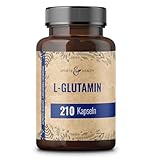 L Glutamin Kapseln – 210 Kapseln – 750mg reines L-Glutamin pro Kapsel – hochwertige Aminosäure – ohne Zusatzstoffe – unabhängig laborgeprüft - L Glutamine – Vegan – 7 Monate Vorrat