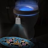 LAVAED WC-Nachtlichter, 16 Farbwechsel, Bewegungsmelder, aktivierte LED-Projektion, Nachtlicht, wiederaufladbar, WC-Schüssel, wasserdicht, coole Gadgets für Badezimmer-Dekoration (F16-TL5, 1 Stück)